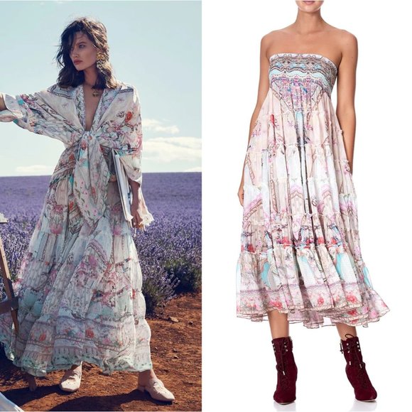 Camilla Dresses & Skirts - CAMILLA Carousel Sheer Tiered Circle Skirt / Strapless dress NWT
